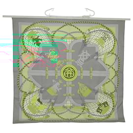 Hermès-HERMES Carre90 GRANDE TENUE Scarf Silk Green Auth 101166-Green