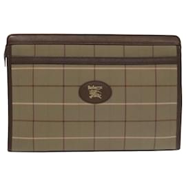 Autre Marque-Burberrys Nova Check Clutch Bag Canvas Beige Brown Auth bs20256-Brown,Beige
