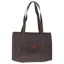 Céline-CELINE Macadam Canvas Shoulder Bag PVC Leather Brown Auth ep6637-Brown