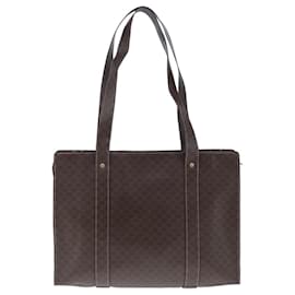 Céline-CELINE Macadam Canvas Shoulder Bag PVC Leather Brown Auth ep6637-Brown