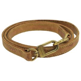 LOUIS VUITTON Schultergurt Leder 35,8" Beige LV Auth 100814 Beige