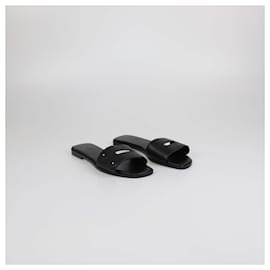 Hermès-HERMES Flats T.EU  Leather-Black