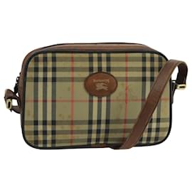 Autre Marque-Burberrys Nova Check Shoulder Bag Canvas Leather Beige Brown Auth 102456-Brown,Beige