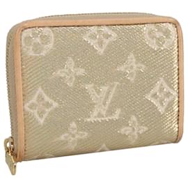 Louis Vuitton-LOUIS VUITTON Monogram Laminated Jacquard Zippy Coin Purse M82483 Auth 100863SA-Golden