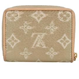 Louis Vuitton-LOUIS VUITTON Monogram Laminated Jacquard Zippy Coin Purse M82483 Auth 100863SA-Golden