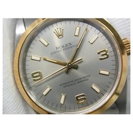 Rolex-ROLEX Oyster PERPETUAL SS xYG combination gray3 6 9 14203 S series Mens-Silvery