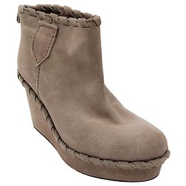 Pedro Garcia Taupe Suede Wedge Booties Beige