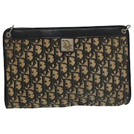Christian Dior-Christian Dior Trotter Canvas Shoulder Bag Navy Auth ep6695-Navy blue