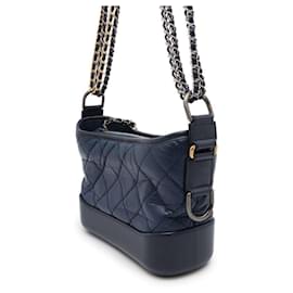 Chanel-Chanel Gabrielle Small Hobo Shoulder Bag-Navy blue