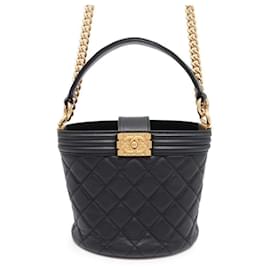 Chanel-Chanel Boy Calf Leather Handbag-Black