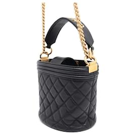 Chanel-Chanel Boy Calf Leather Handbag-Black