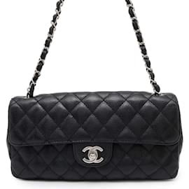 Chanel-Chanel Black Caviar Leather Shoulder Bag-Black