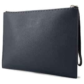 Fendi-Fendi Selleria Leather Clutch Bag-Navy blue
