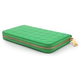 Bottega Veneta-Bottega Veneta Green Leather Long Wallet-Green