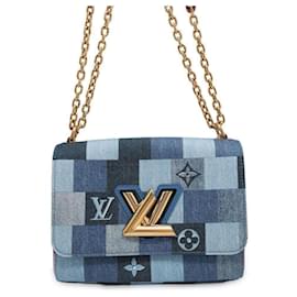 Louis Vuitton-Louis Vuitton Denim Monogram Twist MM Shoulder Bag-Red,Blue