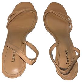 Autre Marque Larroudé  Annie Leather High-Heel Sandals Tan Color Other