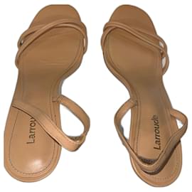 Autre Marque-Larroudé  Annie Leather High-Heel Sandals Tan Color-Other