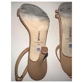 Autre Marque-Larroudé  Annie Leather High-Heel Sandals Tan Color-Other