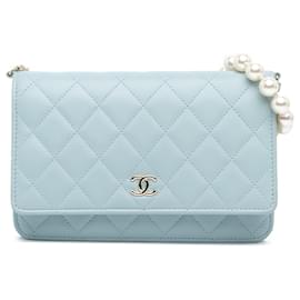 Chanel-CHANEL Handbags T.  Leather-Blue