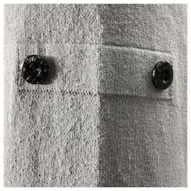 Stone Island-Sweatshirt en laine grise à col en V orné de boutons Stone Island-Gris