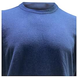 Stone Island-Sweatshirt en laine bleu marine avec boutons Stone Island-Bleu,Bleu Marine