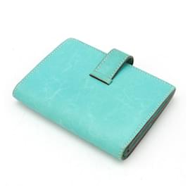 Hermès-Hermes Leather Emerald Bearn Mini Wallet-Green