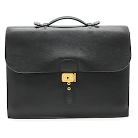 Hermès-Hermes Leather Sac a Depeche 38 Briefcase-Black