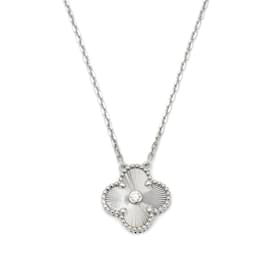Van Cleef & Arpels-Van Cleef & Arpels Alhambra Necklace in White Gold with Diamond-Golden