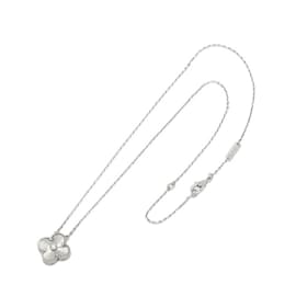 Van Cleef & Arpels-Van Cleef & Arpels Alhambra Necklace in White Gold with Diamond-Golden