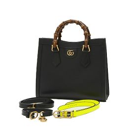 Borsa in bambù Gucci Diana Small Nero