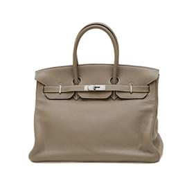 Hermès-Hermes Birkin 35 Handbag in Etoupe Gray-Taupe