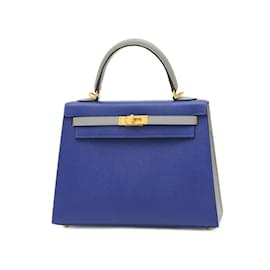 Hermès-Hermes Kelly 25 Handbag in Blue Electric-Blue
