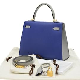 Hermès-Hermes Kelly 25 Handbag in Blue Electric-Blue