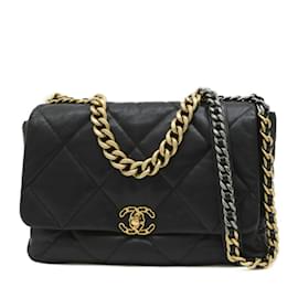 Chanel-Chanel 19 Maxi Chain Shoulder Bag-Black