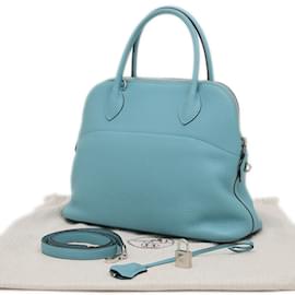 Hermès-Hermes Bolide 31 Handbag in Blue Atoll-Blue