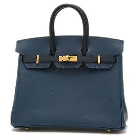 Hermès Hermes Birkin 25 Handbag Black Blue