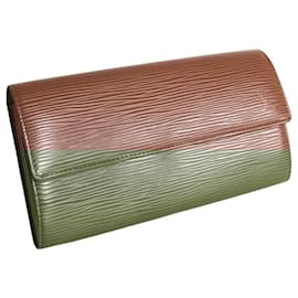 Louis Vuitton-Louis Vuitton Portefeuille Sarah Long Wallet-Brown,Other