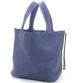 Hermès-Sac à main Hermes Picotin Lock Kazak MM-Bleu