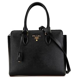 Prada-Prada Saffiano Leather 2WAY Handbag Shoulder Bag-Black