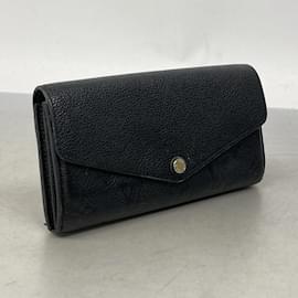 Louis Vuitton-Louis Vuitton Long Wallet Monogram Empreinte Portefeuille Sarah M61182 Noir-Black