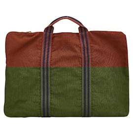 Hermès-Hermes Herbag Canvas Document Case-Brown