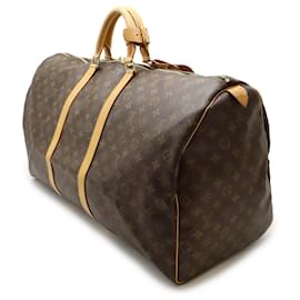 Louis Vuitton-Louis Vuitton Monogram Keepall 60 Boston Bag M41422-Brown