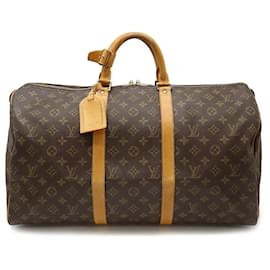 Louis Vuitton-Louis Vuitton Monogram Keepall 50 Travel Bag M41426-Brown