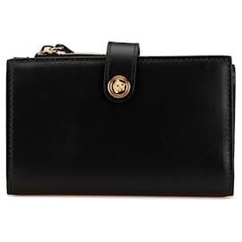Versace-Versace Medusa Leather Compact Wallet Black-Black