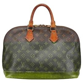 Louis Vuitton-Louis Vuitton Alma Handbag Brown PVC Leather-Brown