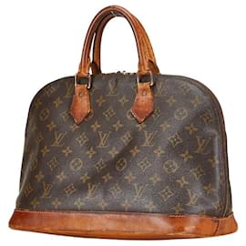 Louis Vuitton-Louis Vuitton Alma Handbag Brown PVC Leather-Brown