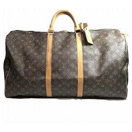 Louis Vuitton-Louis Vuitton Monogram Keepall 60 Bag M41422-Brown