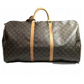 Louis Vuitton-Louis Vuitton Monogram Keepall 60 Bag M41422-Brown
