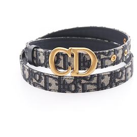 Dior Saddle Oblique Jacquard Belt Canvas Leather Beige