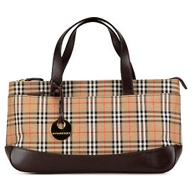 Borsa Tote Burberry Nova Check Shadow Horse Beige